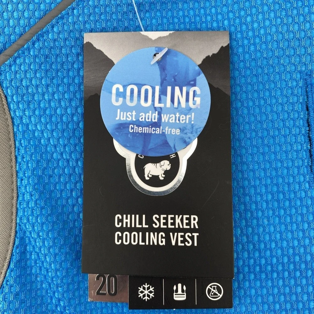 Canada Pooch Chill Seeker Cooling Vest 20 Blue Gray Mesh Harness Summer Jacket